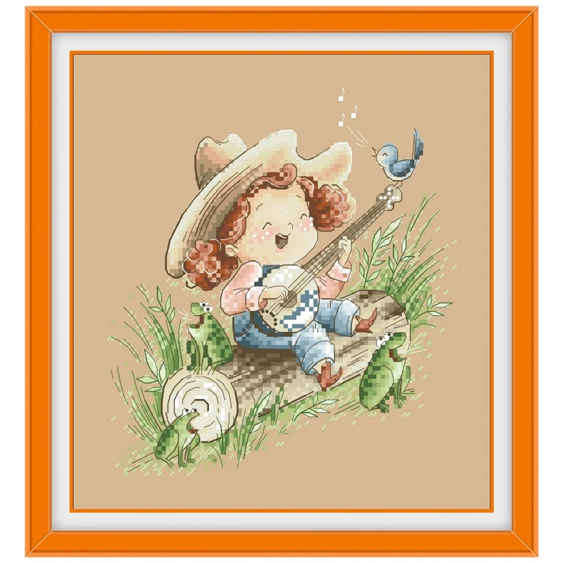

A Song cross stitch kit aida fabric 18ct 14ct 11ct flaxen linen cotton silk thread embroidery kits DIY craft set