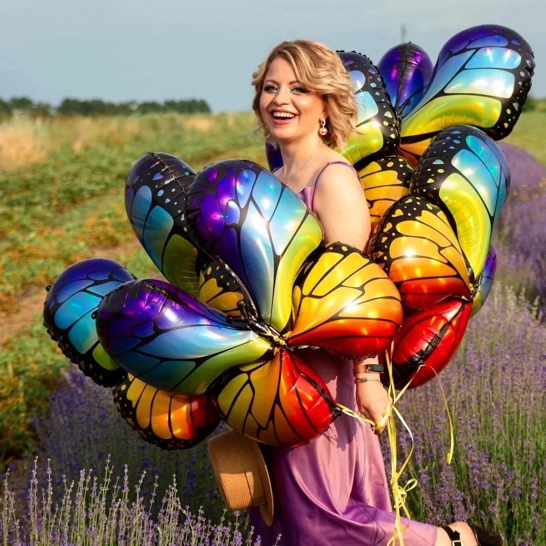 

Большие красочные фольгированные воздушные шары в виде бабочек на первый день рождения ребенка Вечеринка баллон гелия Свадебные украшения...