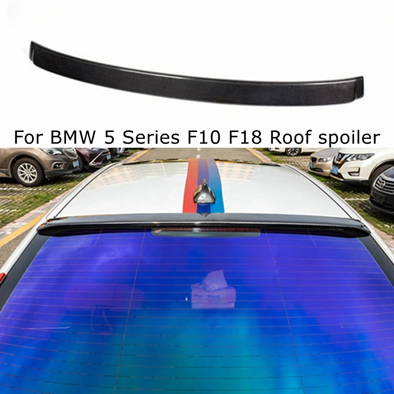 

FOR BMW 5 Series F10 F18/F10 M5 Sedan Carbon Fiber Rear Roof Spoiler 2009-2017 FRP Glossy Black Forged Carbon