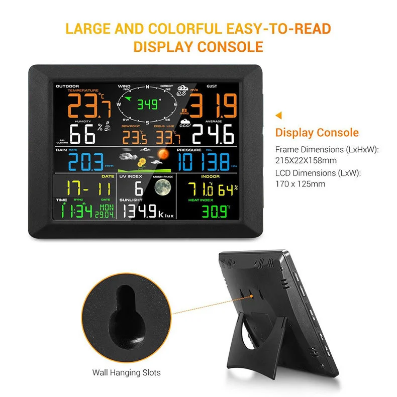 Комнатный и уличный датчик прогноза погоды ультрафиолетовая проекция 0-200000 Люкс