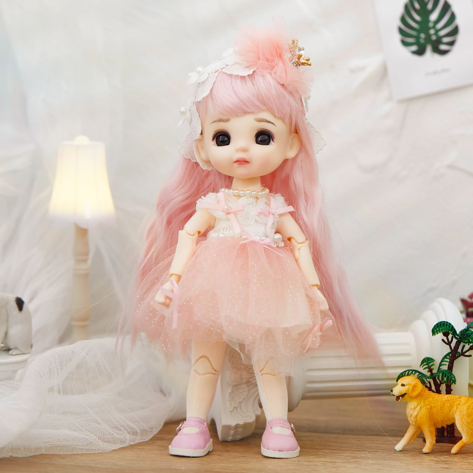 

DORIS 1/8 Cute BJD Dolls Fullset Clothes Wig Hair Joint Body Toys White Face Outfit BJD Doll for Girls Cute Fashion Anime Toy