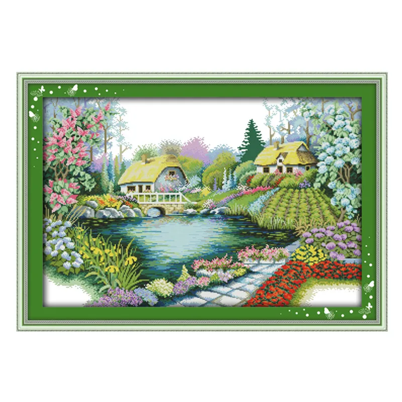 

Beautiful homeland(1) cross stitch kit 14ct 11ct count printed canvas stitching embroidery DIY handmade needlework