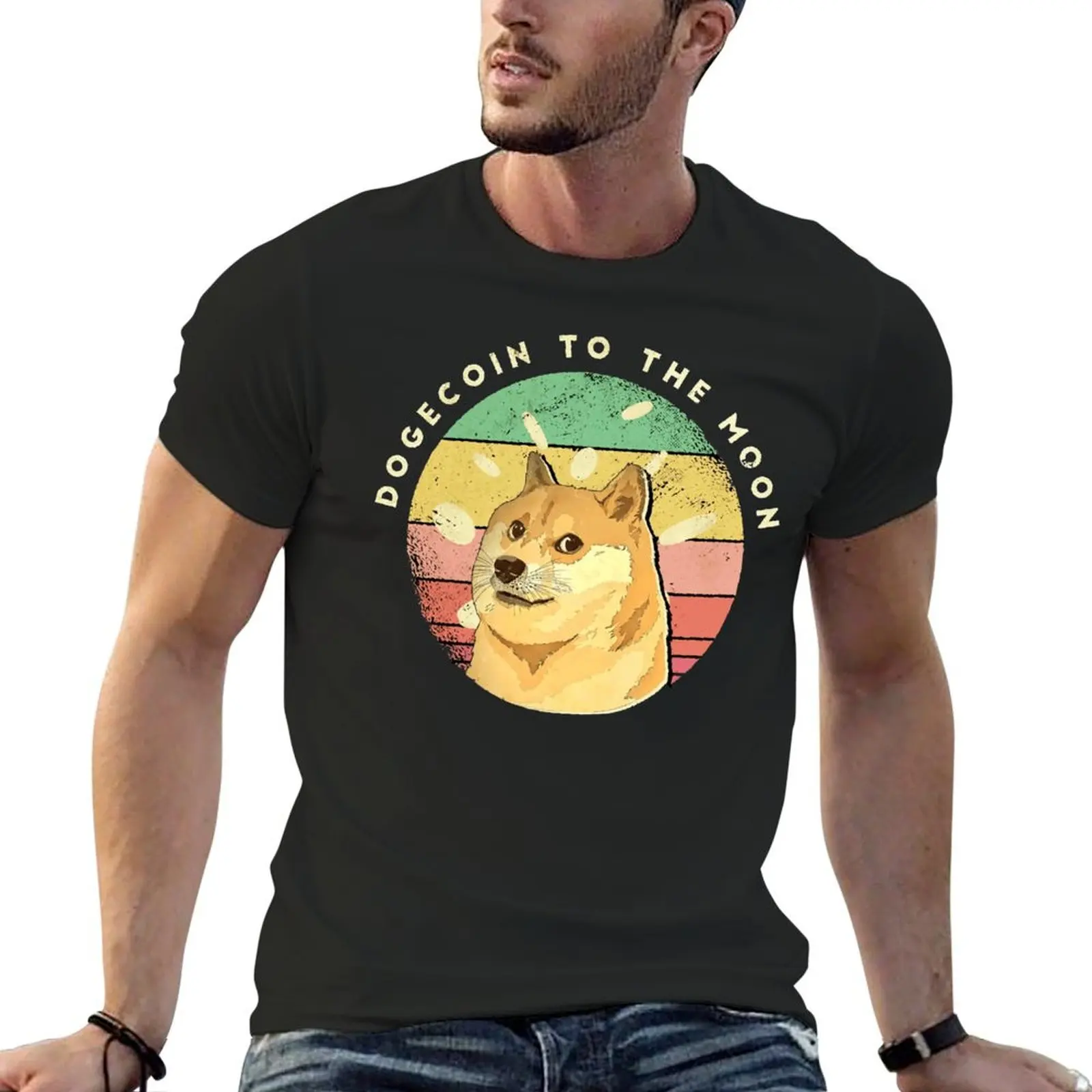 Продам Dogecoin To The Moon футболка с круглым вырезом спортивная забавная для фитнеса