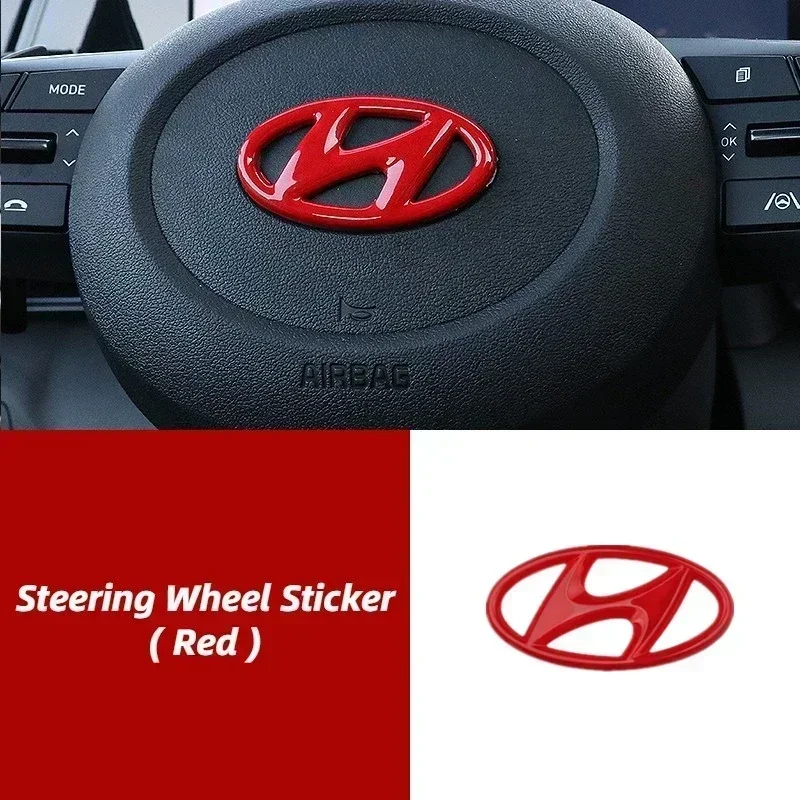 Фото Для Hyundai ABS автомобильный руль логотип эмблема наклейка наклейки Mistra Lafesta Elantra Accent IX35 I20 I30 Sonata Veloster Tucson №4
