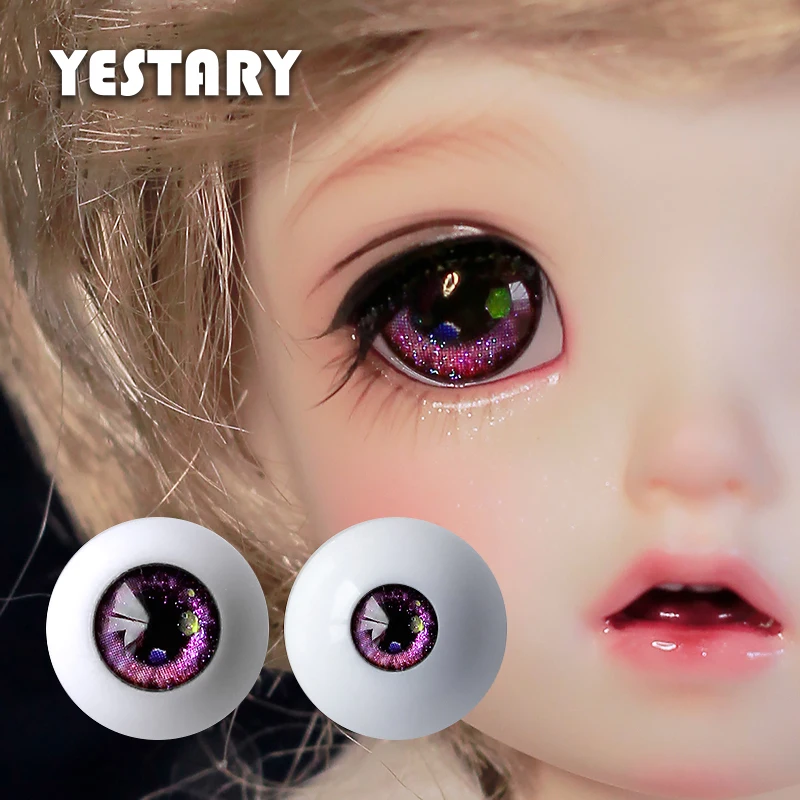 

YESTARY BJD Doll Accessories Eyes For Toys 1/2 1/3 1/4 1/8 Sparkling Eye 18/16/14/12/10MM Flash Pupil Eyeballs BJD Dolls Eyeball