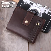 bifold genuine leather wallet with buckle for men women rfid mens zipper coin purse hold 9 cards slim compact large capacity