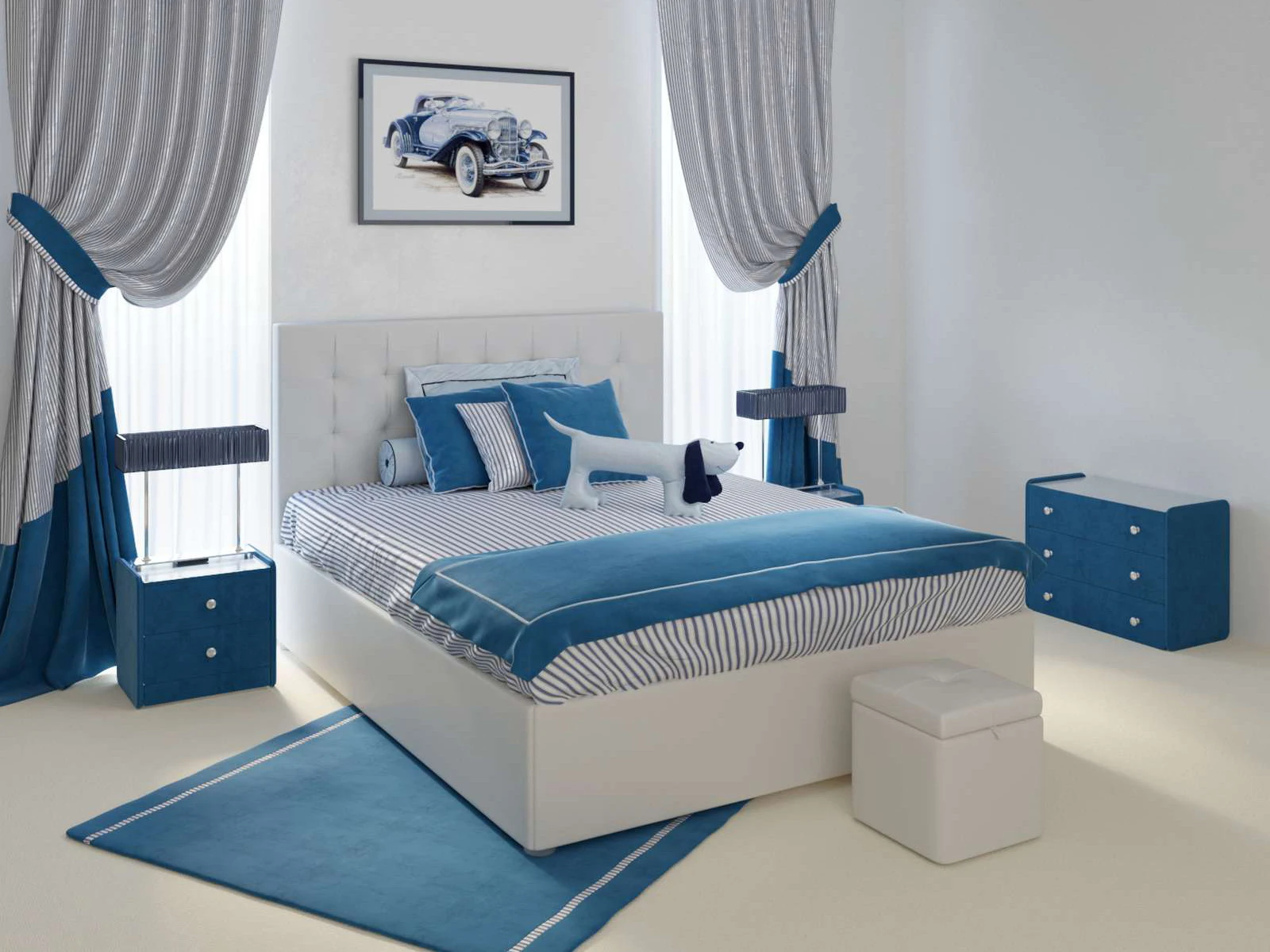 Нордо с п/м экокожа белая 200х200 |