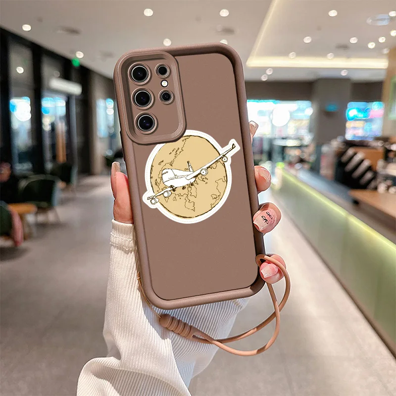 Чехол премиум класса для телефона с рисунком летательного аппарата веревки глаз