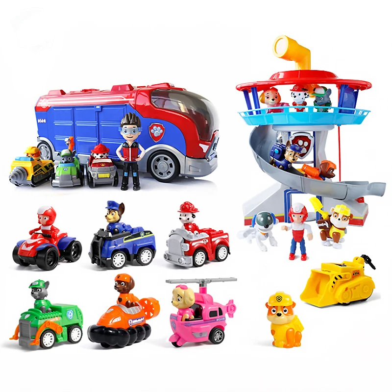 

Paw Patrol Puppy Headquarters Toy with Music Patrulla Canina Patrulla Canina Lookout Tower Toys Set Bus and aircraft parking lot