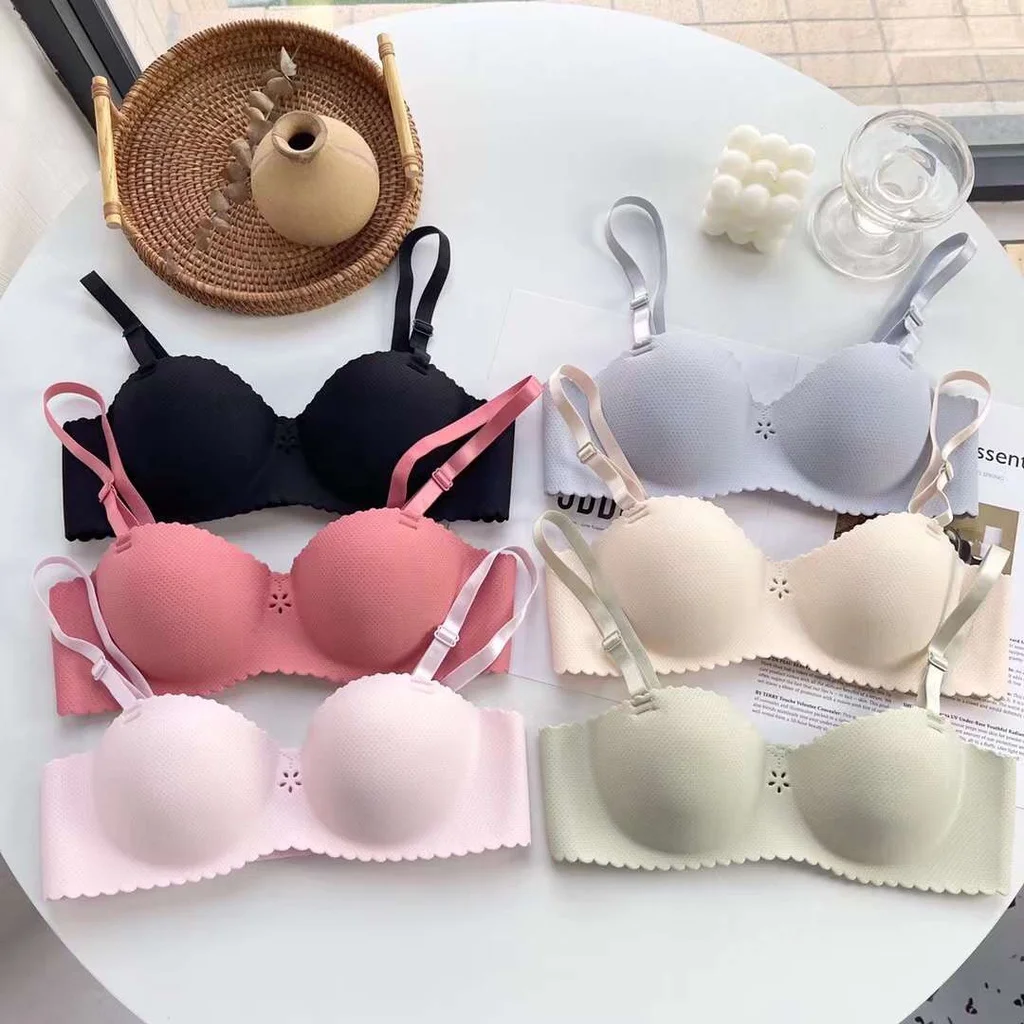 

One-piece Half-cup Underwear Breathable Girl No Steel Ring Small Chest Gathered Comfortable Underwear
