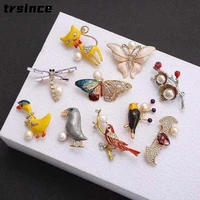 dragonfly butterfly pearl brooch ladies fashion corsage silk scarf buckle brooches clothing accessories rhinestone jewelry