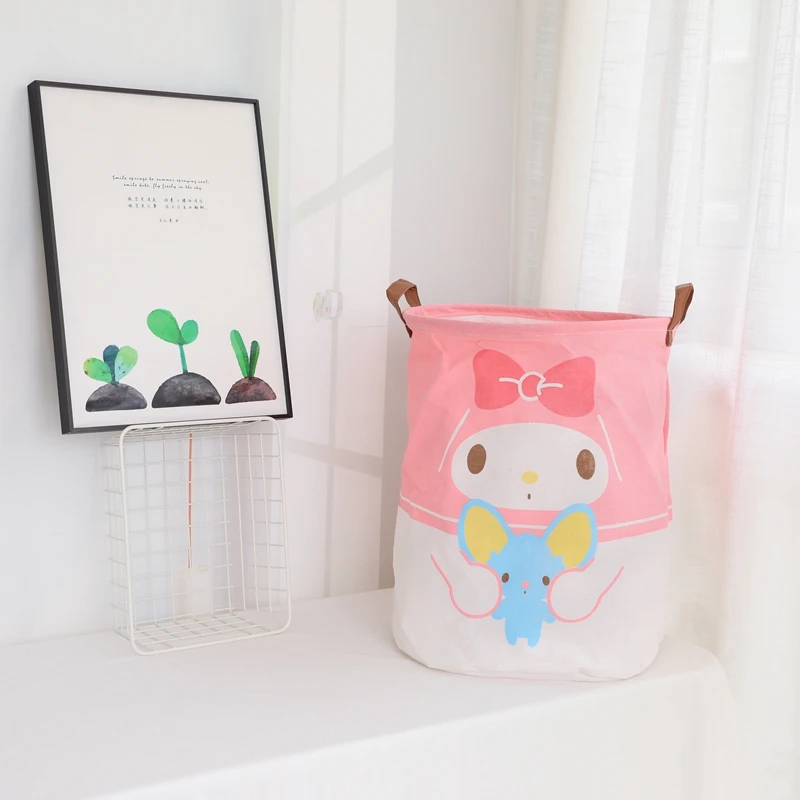 Ведро для хранения Kawaii Sanrios Hellokittys Mymelody Kuromi мультяшный милый водонепроницаемый