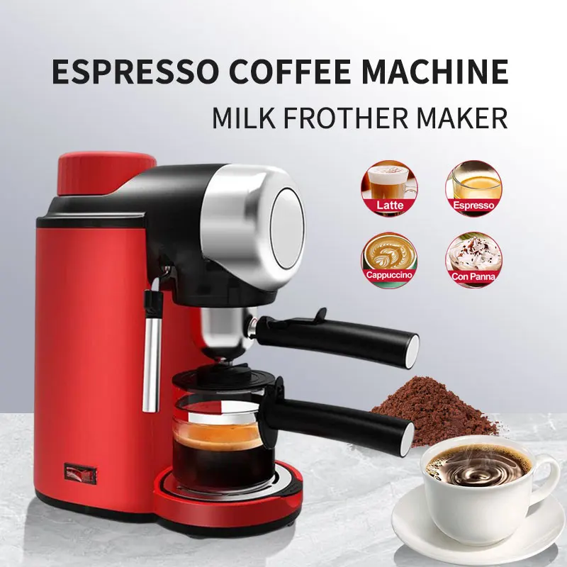 

Espresso Coffee Machine Milk Frother 2in1 Semi-automatic Cafetier Home Appliances Kitchen Maker Electrical Devices Free Shipping