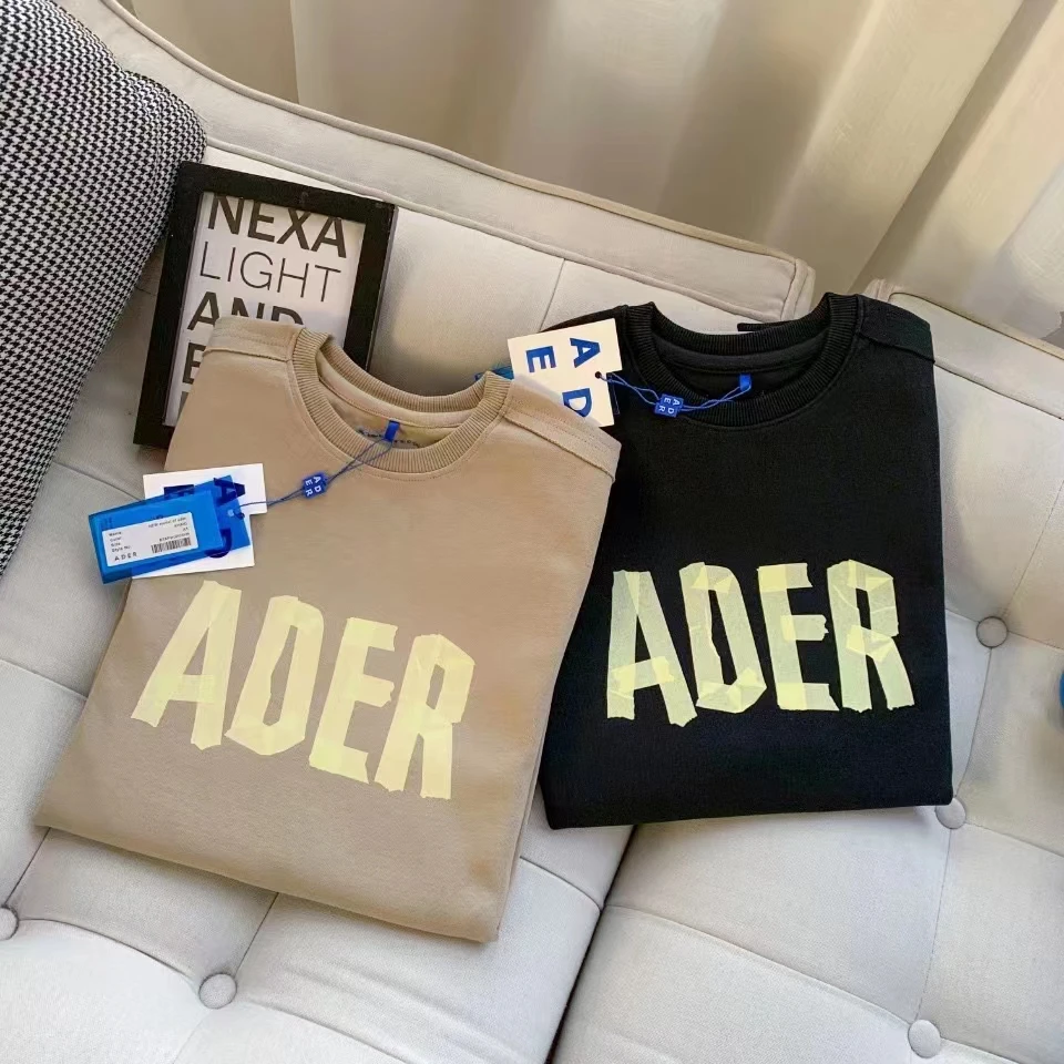 

ADER origami tape letter print sweatshirt Korean version midi couple casual versatile long-sleeved top