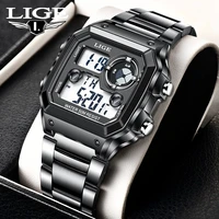 lige led electronic watch for men top date week men watch waterproof chronograph luminous outdoor mens watch relogio masculino