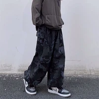 feiernan black men cargo pants hip hop pants mid waist camouflage workwear vintage leggings loose straight plus size high street