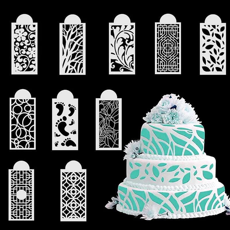 

10 шт./набор, трафареты для украшения торта