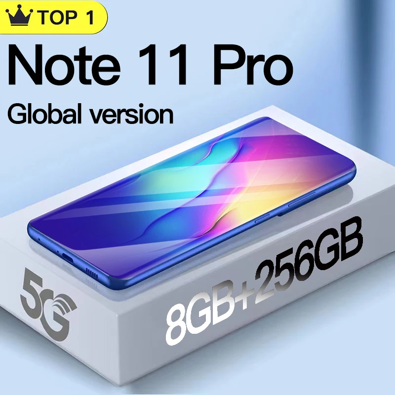 

Global Version Note11 Pro 5G Cellphone 8GB+256GB 5000mAh Android Phone 24MP+48MP Celular Mobile Phones 5.8 Inch HD Smartphone