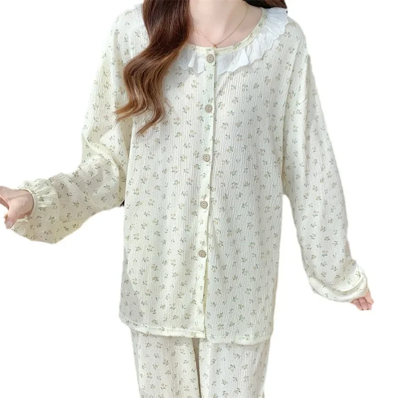 Комплект пижамный женский атласный из 2 предметов хлопковые штаны с длинным