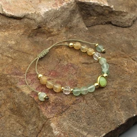vlen 6mm natural stone bracelets femme gift for girl friends adjustable rope braided jewelry women charm bracelet bangle