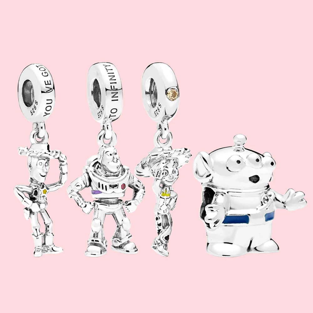 Pandora-Toy Story Buzz Lightyear Anime Rick Collection pour femme, bracelet en argent 925, cadeau d'anniversaire, bijoux à bricoler soi-même, mode