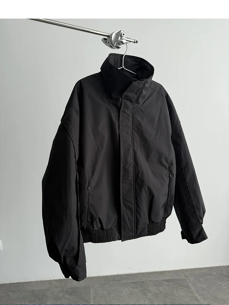 [Sts] Limb Jacket Autumn and Winter Warm Flng Structure Loose Stand Collar Capable Fluffy Cotton-padded jacket ...