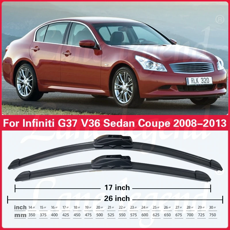 Щетки стеклоочистителя для Infiniti G Series G37 V36 седан купе 2008-2013 мягкие резиновые