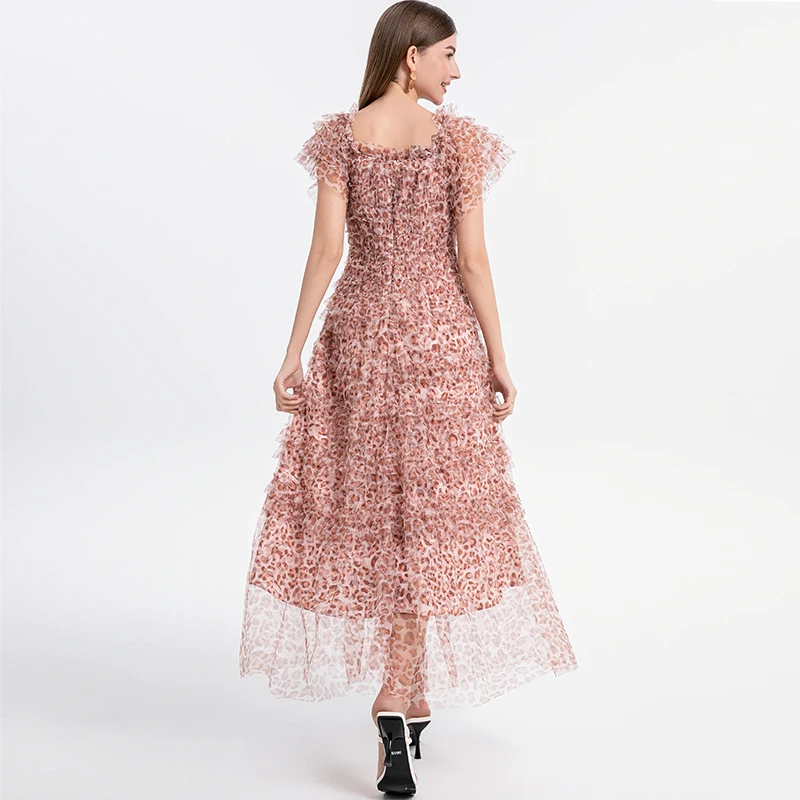 Сексуальные длинные платья с леопардовым принтом для женщин лето 2021 летние