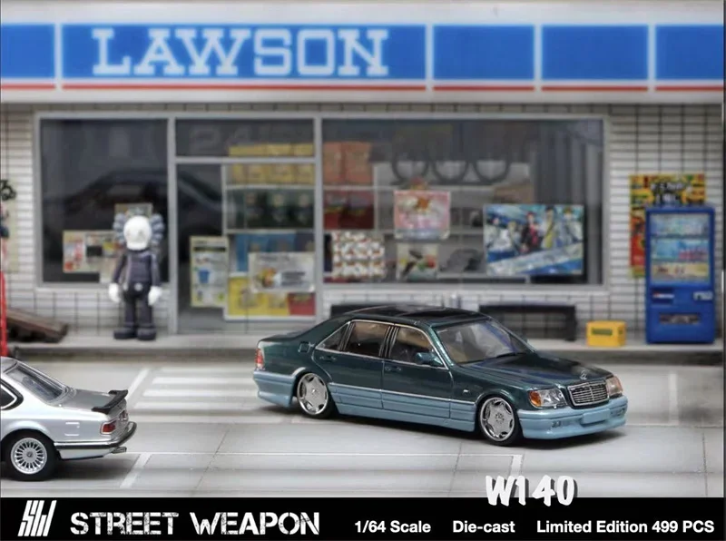 SW 1:64 W140 Green Limited499 Литая под давлением модель автомобиля