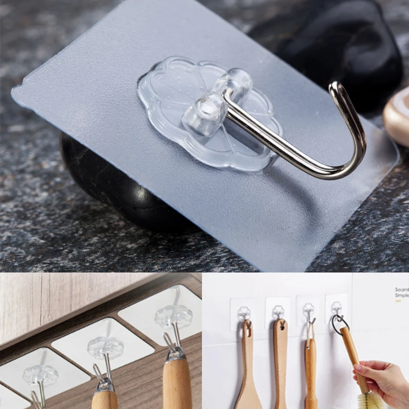 

20/10 шт., прозрачные настенные крючки на присоске