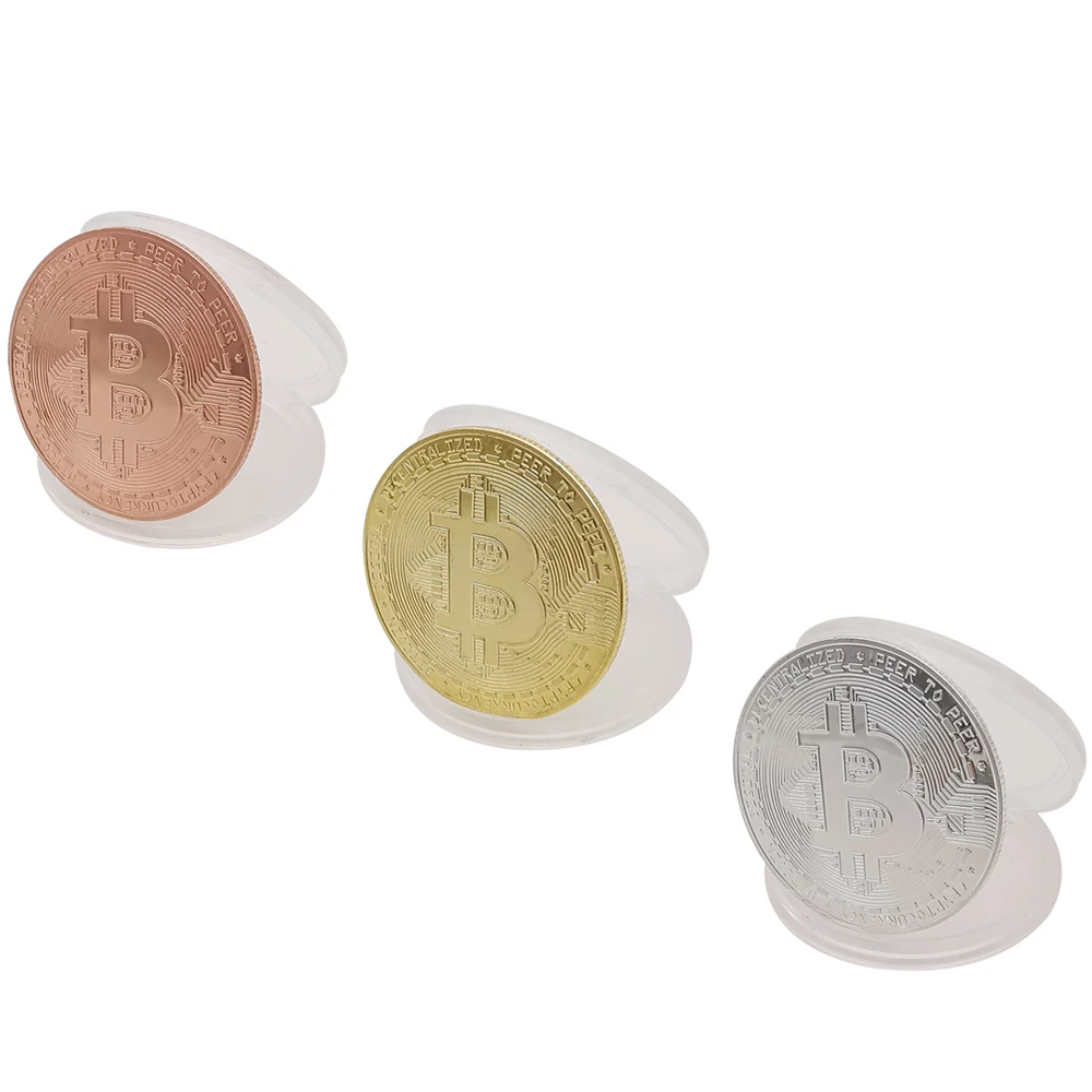 

Монета Биткоин, коллекционное искусство, физические памятные монеты Casascius Bit BTC, металлическая Античная имитация золота, серебра, розы