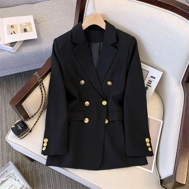 Korean Fashion Blazer Women Long Sleeve Jacket Black Suit Office Ladies Slim Spring Autumn Coat Chic High Quality Blazer