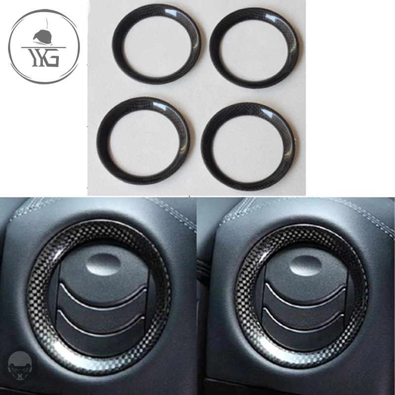 

Real Carbon Fiber For Nissan R35 GTR GT-R Air Vent Con Surround Dry CF Trim AC Outlet Ring Interior Car Accessories