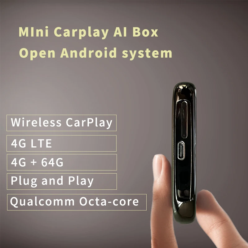 $185.82 Carplay Ai Box Wireless Carplay Android Box Car Multimedia Player 4+64G Plug Play for Apple Carplay Audio Volvo Ford Benz VW