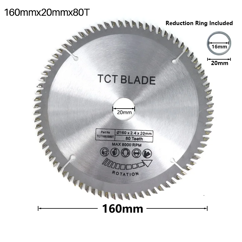 

Пильный диск 160x20 мм 80T карбидный наконечник режущее полотно для электроинструмента пильный диск для резки древесины