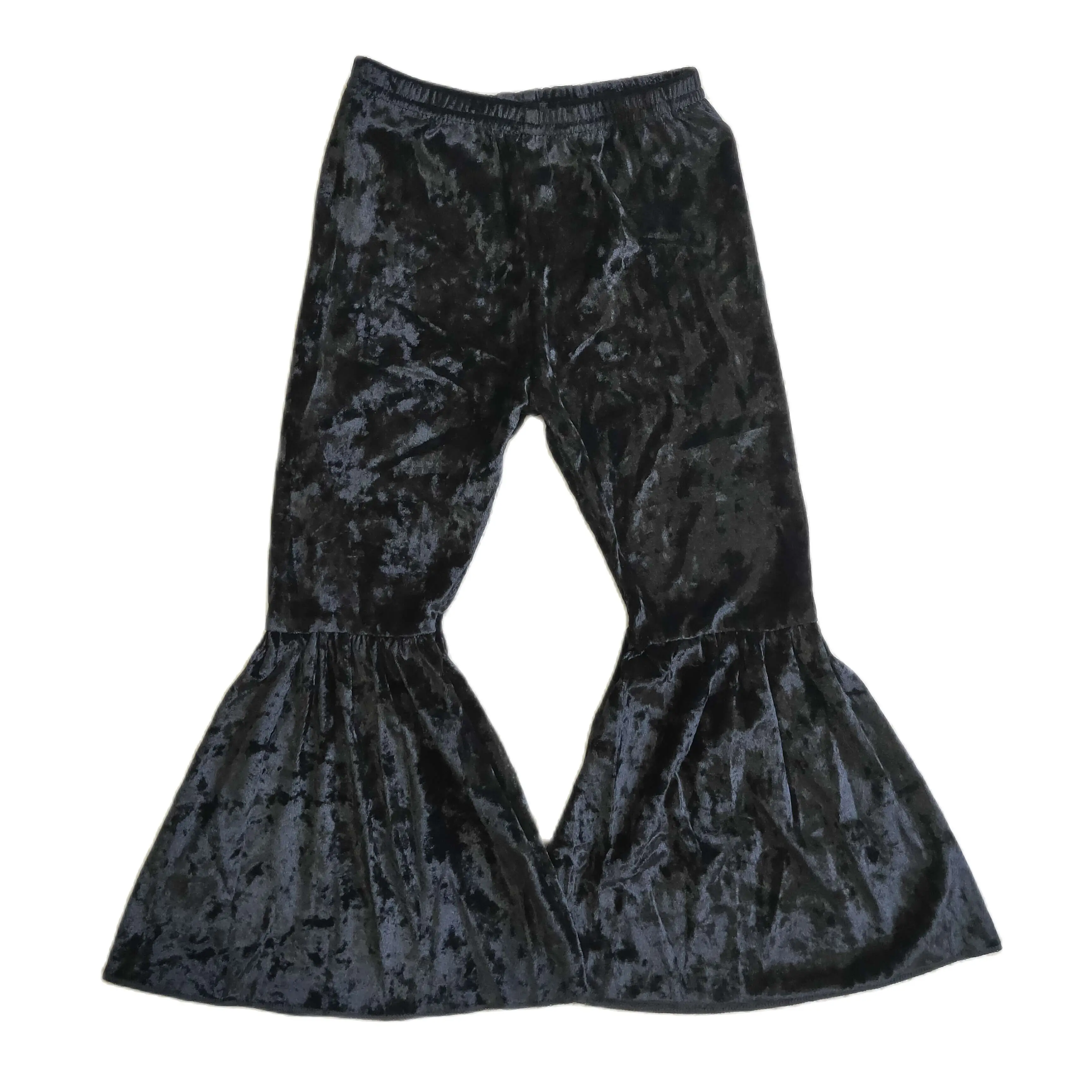 

C3-12 Black Velvet Flared Trousers Girls Long Pants