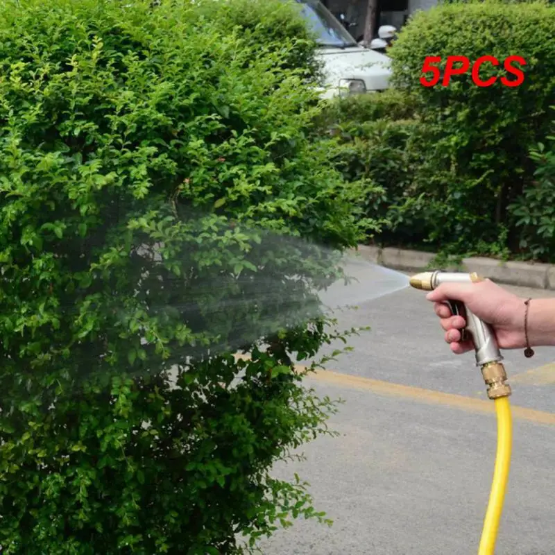 

5PCS Dropshipping Garden Water Gun Sprinkler Hose Nozzle High Pressure Car Wash Metal Water Spray Guns Watering Irrigation Tools