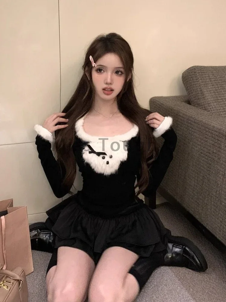 Рождественские шерстяные топы для собак женские осенне-зимние новые милые