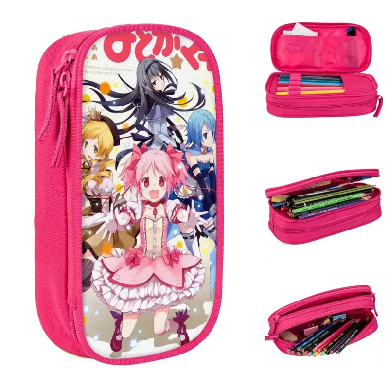 

Пеналы Puella Magi Madoka Magica, аниме Волшебные Пеналы, ручка для девочек и мальчиков, большие сумки для хранения, Школьные Аксессуары на молнии