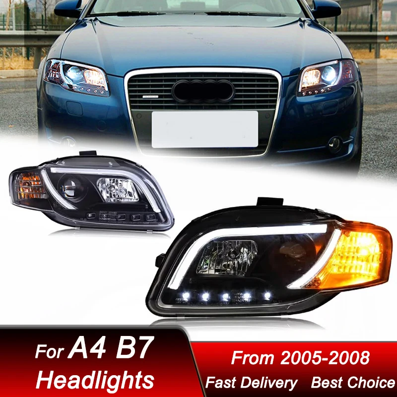 Автомобильные фары для Audi A4 B7 2005-2008 новый стиль стандартная фара в сборе