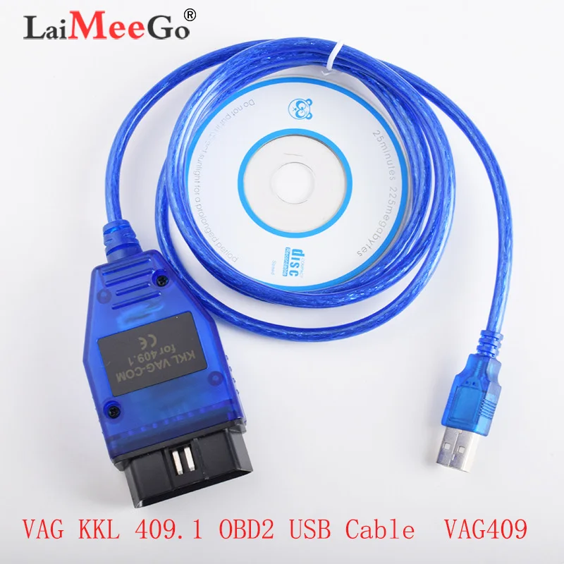 Диагностический интерфейс VAG-COM 409.1, USB-кабель kkl OBD2 для VW, Audi, Seat, Volkswagen, Skoda
