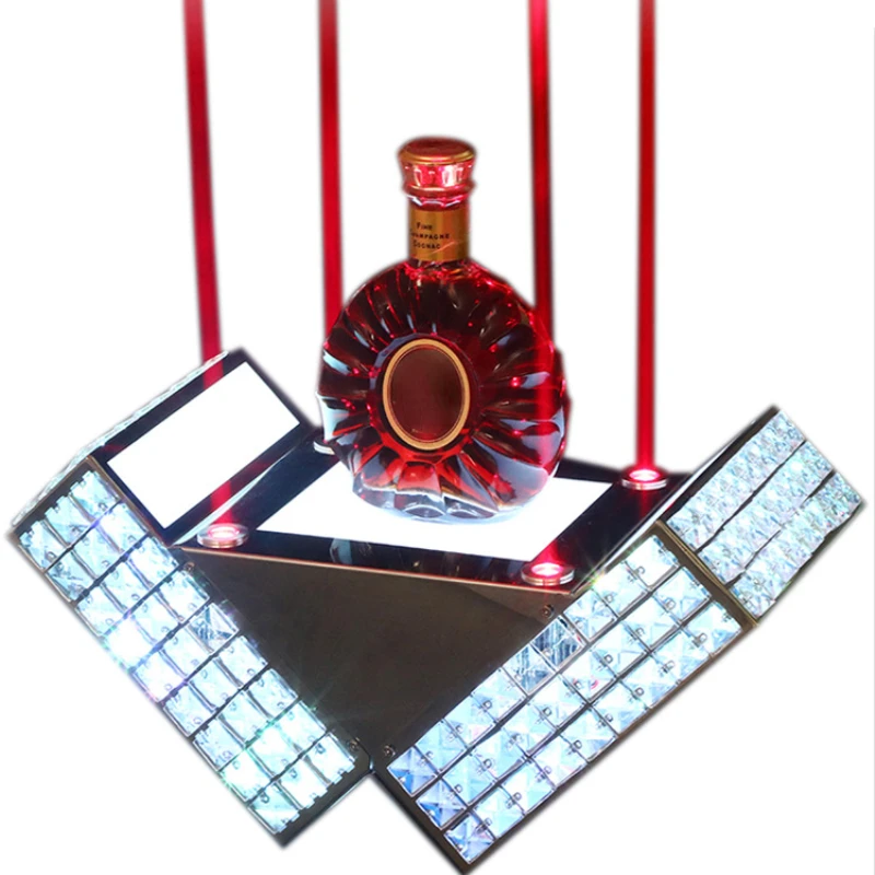 

Electric Sound Bar Luminous Ocean Wine Base Stainless Steel Wine Base Led Rechargeable Laser Wine Base Wine Transmitter Wine