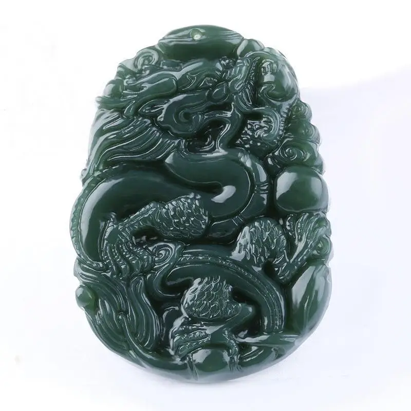 Xinjiang Hotan Jade Zodiac Dragon Pendant Men's and Women's Dragon World Simple Pendant Jewelry