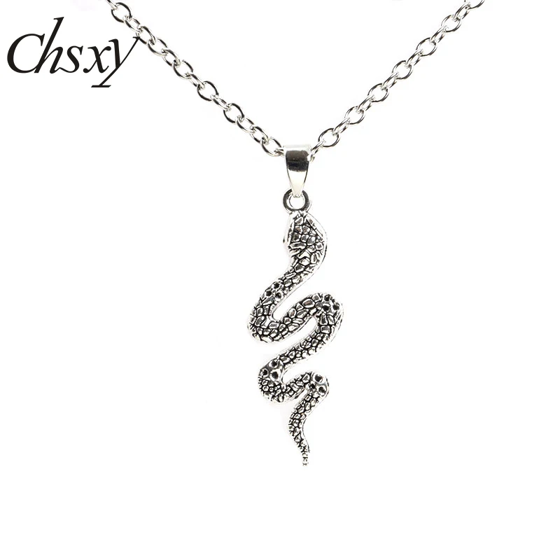 

Snake Pendant Necklace Punk Silver Color Alloy Unquie Men Women Neck Key Chain Personality Fashion Female Jewelry Gift Wholesale