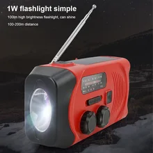 Emergency LED Flashlight Multifunctional Hand Radio Solar Crank Dynamo Powered Radio Receiver Speaker Phone Charger Power Bank