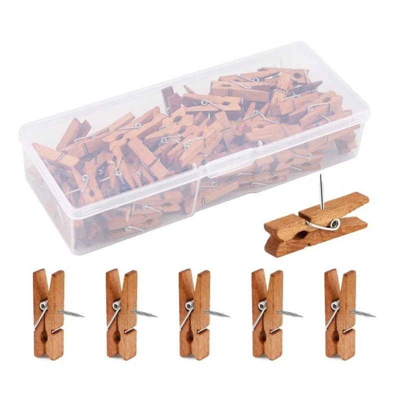 80/90 шт. кнопки с деревянным зажимом кнопка для доски объявлений пробковой