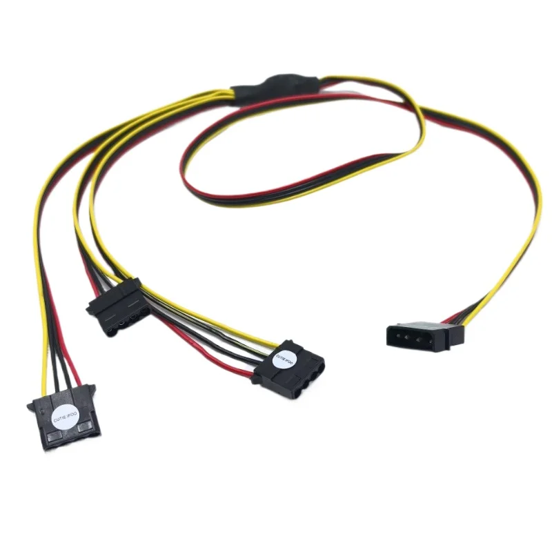 Фото Компьютер ATX 4-контактный IDE Molex HDD DVD кабель питания от одного до 3-портового разветвителя 1–3 удлинительный провод питания 16AWG №1