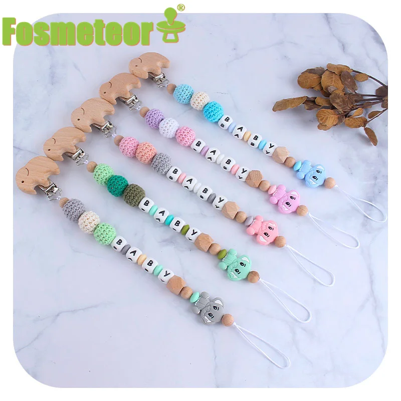 

Fosmeteor Экологически чистая ручная работа для младенцев, младенцев, детей, искусственная цепь, слон, вязаные крючком бусины, симпатичный зажим...