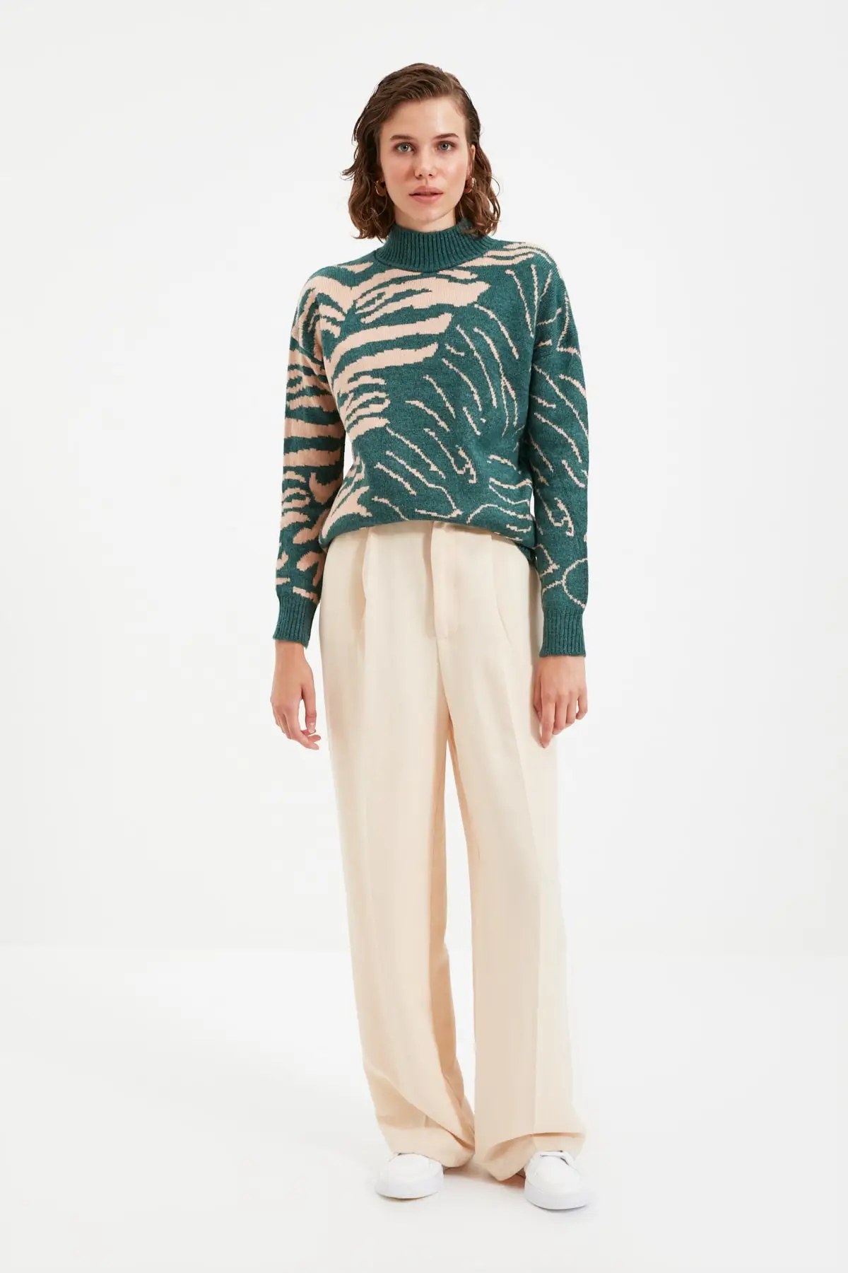 Trendyol Jacquard Dikyaka Knitwear Sweater TWOAW22KZ0066