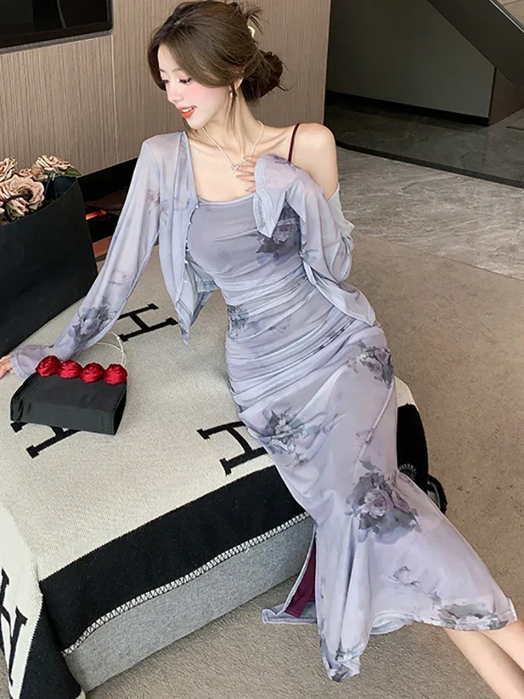 Женский комплект из 2 предметов повседневное плиссированное платье на